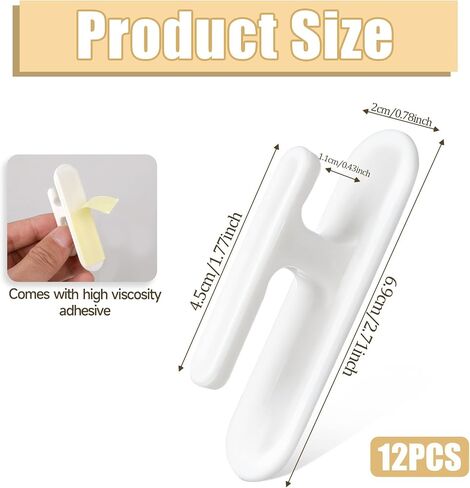 12 Pieces Blind Cord Twister Safety Blind Cord Hooks Cord Cleats for Blinds, Adhesive Blind Cord Holder White Window Blinds String Holder Blind Cord Wind Up Blind Cord Wrap Cleat for Office and Home in Saudi Arabia