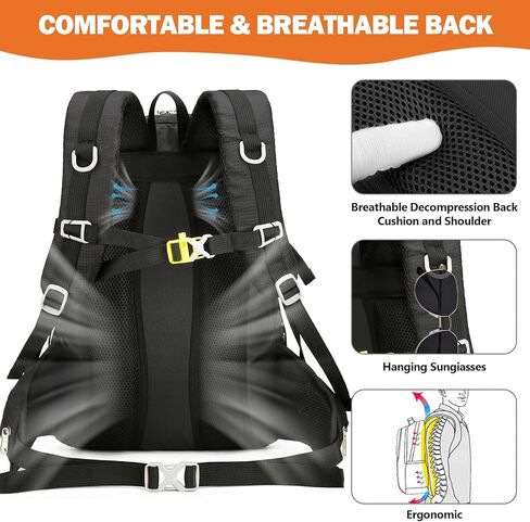 حقيبة ظهر صغيرة خفيفة الوزن للمشي لمسافات طويلة، حقيبة ظهر للتخييم في الهواء الطلق مقاومة للماء سعة 20 لتر، حقائب ظهر للسفر والمشي لمسافات طويلة للنساء والرجال in Kuwait