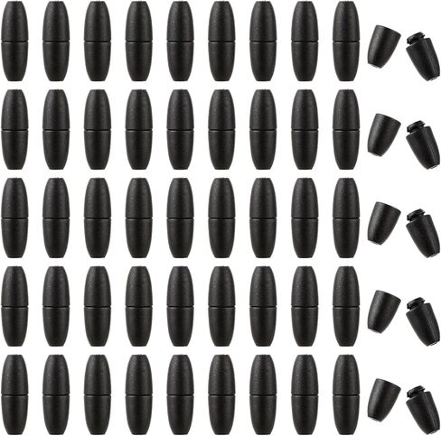 50 Sets Breakaway Clasps for Necklaces, Plastic Breakaway Safety Clasps, Plastic Bead Barrel Connectors for Lanyard Necklaces Bracelets DIY Jewelry Making(Black) in Saudi Arabia