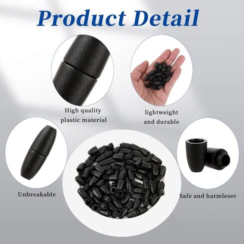 50 Sets Breakaway Clasps for Necklaces, Plastic Breakaway Safety Clasps, Plastic Bead Barrel Connectors for Lanyard Necklaces Bracelets DIY Jewelry Making(Black) in Saudi Arabia