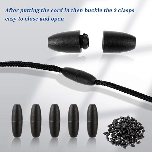 50 Sets Breakaway Clasps for Necklaces, Plastic Breakaway Safety Clasps, Plastic Bead Barrel Connectors for Lanyard Necklaces Bracelets DIY Jewelry Making(Black) in Saudi Arabia