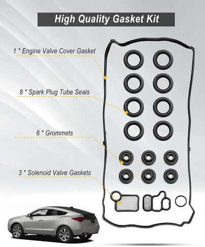 مجموعة حشية غطاء صمام المحرك مناسبة لسيارة Honda Civic CR-V Accord Element Acura CSX RSX RDX TSX 2.0/2.3/2.4L بعض الموديلات، حشية صمام الملف اللولبي تحل محل VS50614R 15815-RAA-A02 15845-PNA-003 in Saudi Arabia