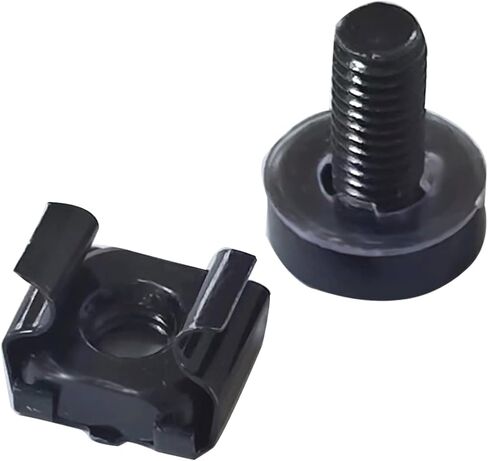 صواميل قفص تثبيت على حامل مقاس M6 × 16 مم، ومسامير وغسالات لخزانة الخادم المثبتة على الحامل، ومسامير تثبيت على حامل أسود وصواميل إدراج مربعة، من الفولاذ الكربوني، 50 مجموعة تشتمل على روابط كبل ذاتية القفل in Kuwait