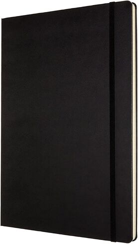 دفتر مولسكين مربع كلاسيكي، غلاف صلب وإغلاق مرن، مقاس A4 21 × 29.7 سم، اللون أسود، 192 صفحة in Kuwait