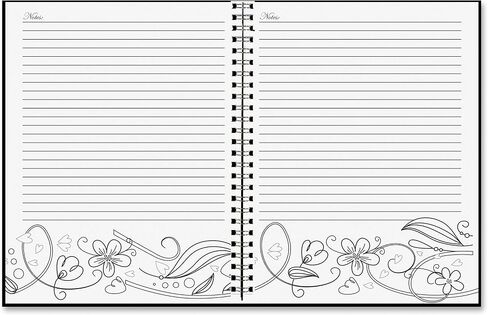 House of Doolittle Notebook, Doodle Flower Black & White, 7 x 9 (HOD78190) in Saudi Arabia