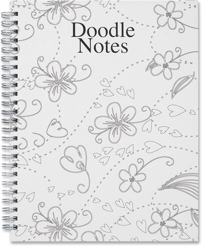 House of Doolittle Notebook, Doodle Flower Black & White, 7 x 9 (HOD78190) in Saudi Arabia