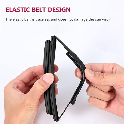 2023 Upgrade Sunglasses Holders for Car Visor Magnetic Visor Clip Genuine Leather Eyeglasses Hanger with Box Car Glasses Ticket Card Clip Car Visor Accessories (Black) in Saudi Arabia