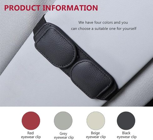 2023 Upgrade Sunglasses Holders for Car Visor Magnetic Visor Clip Genuine Leather Eyeglasses Hanger with Box Car Glasses Ticket Card Clip Car Visor Accessories (Black) in Saudi Arabia