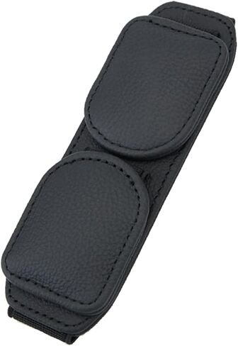 2023 Upgrade Sunglasses Holders for Car Visor Magnetic Visor Clip Genuine Leather Eyeglasses Hanger with Box Car Glasses Ticket Card Clip Car Visor Accessories (Black) in Saudi Arabia