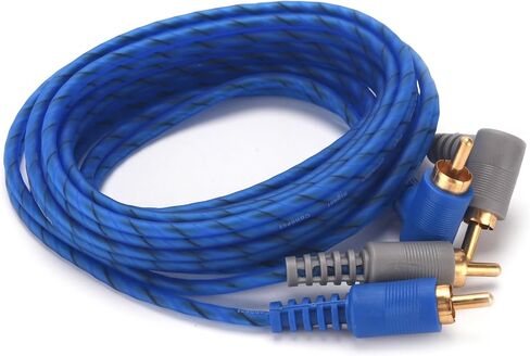 ORION Cobalt CR2.0B (2 Metes/6.56-Ft Blue/Grey) RCA Male to RCA Male Stereo Car Audio Cable | RCA Cable for Amplifiers, Hi-Fi Systems, Speakers, Home Theater, Subwoofers - Angle/Straight Connectors in Saudi Arabia