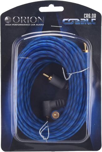ORION Cobalt CR2.0B (2 Metes/6.56-Ft Blue/Grey) RCA Male to RCA Male Stereo Car Audio Cable | RCA Cable for Amplifiers, Hi-Fi Systems, Speakers, Home Theater, Subwoofers - Angle/Straight Connectors in Saudi Arabia