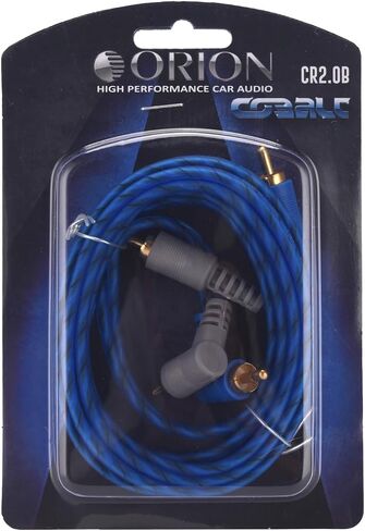 ORION Cobalt CR2.0B (2 Metes/6.56-Ft Blue/Grey) RCA Male to RCA Male Stereo Car Audio Cable | RCA Cable for Amplifiers, Hi-Fi Systems, Speakers, Home Theater, Subwoofers - Angle/Straight Connectors in Saudi Arabia