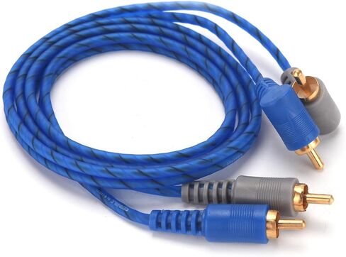 ORION Cobalt CR2.0B (2 Metes/6.56-Ft Blue/Grey) RCA Male to RCA Male Stereo Car Audio Cable | RCA Cable for Amplifiers, Hi-Fi Systems, Speakers, Home Theater, Subwoofers - Angle/Straight Connectors in Saudi Arabia