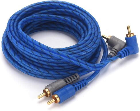 ORION Cobalt CR2.0B (2 Metes/6.56-Ft Blue/Grey) RCA Male to RCA Male Stereo Car Audio Cable | RCA Cable for Amplifiers, Hi-Fi Systems, Speakers, Home Theater, Subwoofers - Angle/Straight Connectors in Saudi Arabia