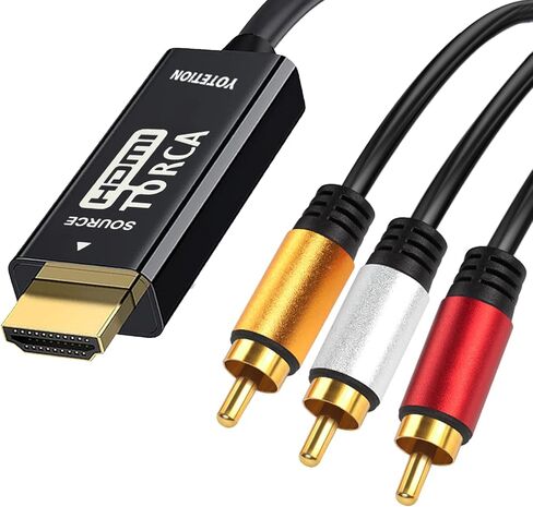 HDMI إلى كابل RCA 25FT مع IC، HDMI ذكر إلى 3-RCA كابل AV محول مكون الصوت والفيديو 1080P كابل للتلفزيون HDTV DVD in Kuwait