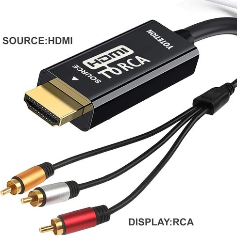 HDMI إلى كابل RCA 25FT مع IC، HDMI ذكر إلى 3-RCA كابل AV محول مكون الصوت والفيديو 1080P كابل للتلفزيون HDTV DVD in Kuwait