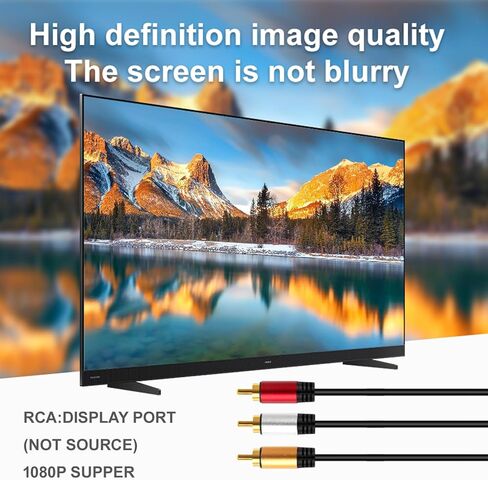 HDMI إلى كابل RCA 25FT مع IC، HDMI ذكر إلى 3-RCA كابل AV محول مكون الصوت والفيديو 1080P كابل للتلفزيون HDTV DVD in Kuwait