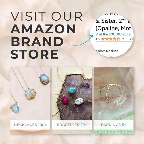 قلادة الهندسة المقدسة من SoulKu، قلادة كريستال للنساء، مجوهرات مع أحجار كريمة علاجية، سلك نايلون 40.64 سم مع موسع من الفضة الإسترلينية 2 بوصة (ندفة الثلج، الحكمة) in Kuwait