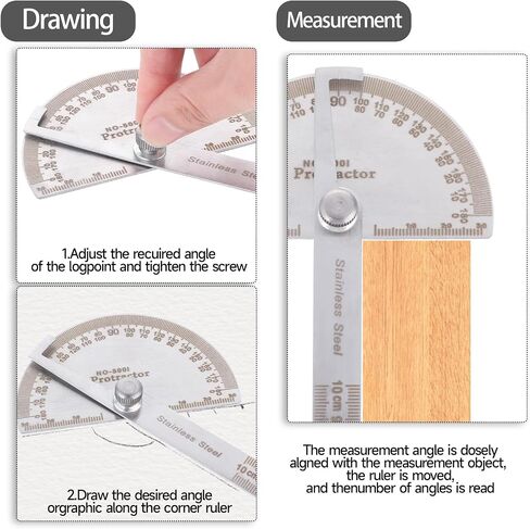 Large Protractor Angle Protractor 180 Degrees Two Arm Ruler Angle Finder Ruler Stainless Steel Protractor Woodworking Ruler Angle Measure Tool Craftsman Measuring Tools 30 cm/ 11.8 Inch in Saudi Arabia