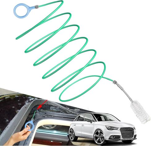 أداة تنظيف فتحة سقف أوتوماتيكية مطورة مقاس 118 بوصة، فرشاة أنبوب تصريف رفيعة ومرنة، أداة تنظيف الأنابيب الطويلة لفتحة سقف السيارة، فتحة تصريف ممسحة الزجاج الأمامي in Kuwait