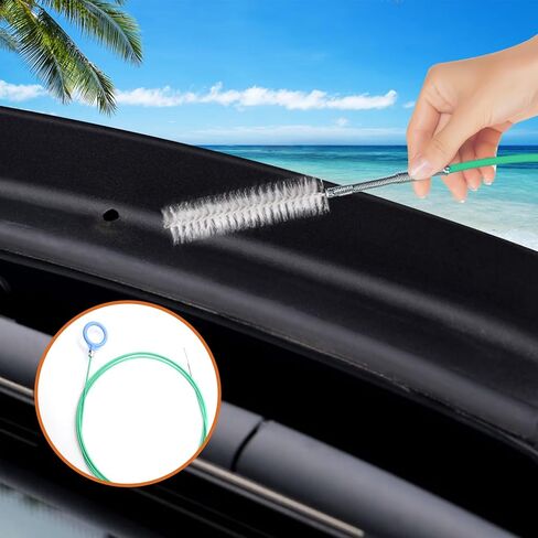 أداة تنظيف فتحة سقف أوتوماتيكية مطورة مقاس 118 بوصة، فرشاة أنبوب تصريف رفيعة ومرنة، أداة تنظيف الأنابيب الطويلة لفتحة سقف السيارة، فتحة تصريف ممسحة الزجاج الأمامي in Kuwait