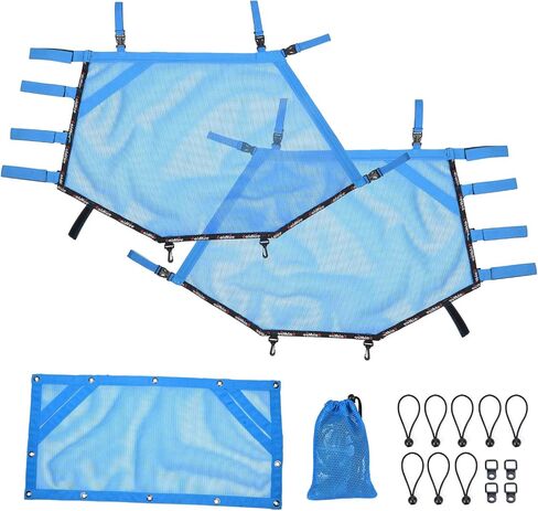 2 Seater Side Rear Mesh Window Shade Net Fit for Polaris RZR 570 800 800S 900 1000 XP Turbo 2015 2016 2017 2018 2019 Soft Roll Cage Sunshade Mesh Net (Blue) in Saudi Arabia