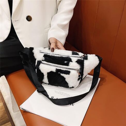 Women's Fanny Pack Waist Bag Shoulder Crossbody Chest Bags Handbags Stylish Cow Print Bumbag for Party Travel in Saudi Arabia