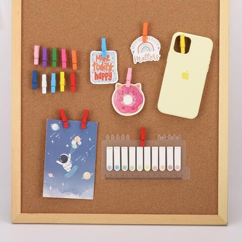 60PCS Colorful Push Pin with Wooden Clips, Decorative Pushpins Tacks Thumbtacks for Cork Board Artworks Notes Photos, Craft Projects, Offices and Homes in Saudi Arabia