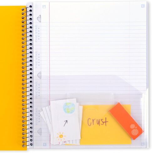 Five Star Interactive Notetaking Spiral Notebooks, 6 Pack, 1 Subject, College Ruled Paper, 11" x 8-1/2", 100 Sheets, Assorted Colors (820019-ECM) in Saudi Arabia