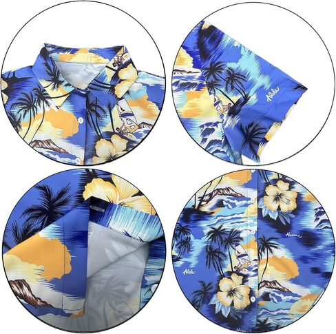 Hawaiian Shirts Women Hawaii Tshirt Cool Floral Tropic Print Graphic Tees Tops Button Up Summer Vacation Shirt in Kuwait