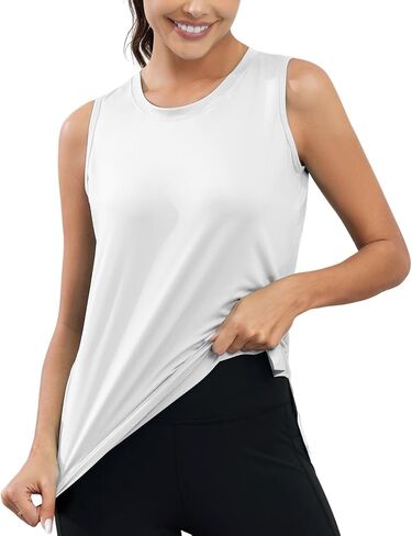 KevaMolly Workout Tank Tops for Women UPF50+ Breathable Athletic Running Shirts Sleeveless Tank Yoga Tops with Slit in Saudi Arabia