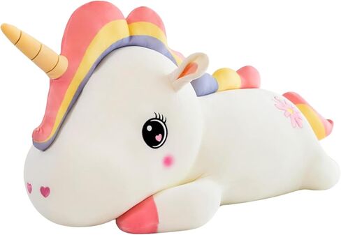 Unicorn Pillow Plush - 17 inches White Soft Unicorn Stuffed Animal Body Hugging Pillow Plushies - Home Decorative - Plush Toy Present for Kids Girls and Girl Friend (White) in Saudi Arabia