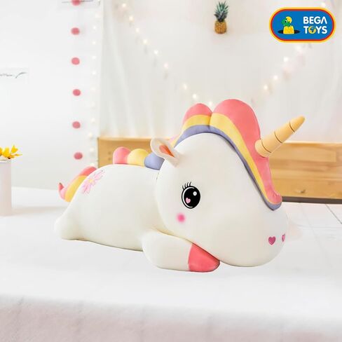 Unicorn Pillow Plush - 17 inches White Soft Unicorn Stuffed Animal Body Hugging Pillow Plushies - Home Decorative - Plush Toy Present for Kids Girls and Girl Friend (White) in Saudi Arabia