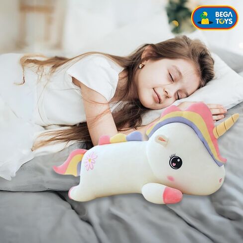 Unicorn Pillow Plush - 17 inches White Soft Unicorn Stuffed Animal Body Hugging Pillow Plushies - Home Decorative - Plush Toy Present for Kids Girls and Girl Friend (White) in Saudi Arabia