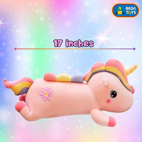 Unicorn Pillow Plush - 17 inches White Soft Unicorn Stuffed Animal Body Hugging Pillow Plushies - Home Decorative - Plush Toy Present for Kids Girls and Girl Friend (White) in Saudi Arabia