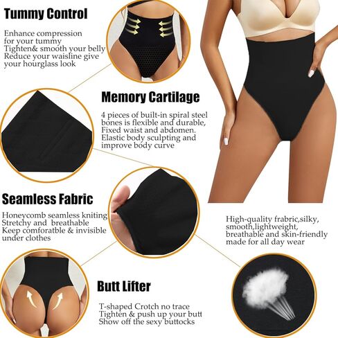 ملابس داخلية نسائية من Murimia Thong للتحكم في البطن بدون خياطة، ملابس داخلية عالية الخصر لتشكيل الجسم in Kuwait