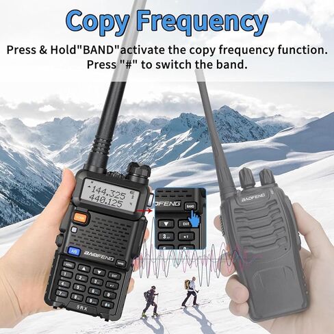 Baofeng 5RX Ham Radio (Upgraded of UV-5R) Multi-Band Receiving Two Way Radio with 4pcs Battery,VHF,1.25M,UHF,AM/FM Reception,DTMF VOX SCAN Dual Watch,Walkie Talkie with Earpiece& 771 Antenna,2 Pack in Saudi Arabia