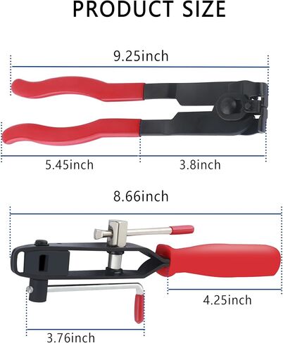 قطعتان من كماشة مشبك التمهيد السيرة الذاتية، أداة ربط وصلة السيرة الذاتية شديدة التحمل كماشة مشبك الأذن مع مقبض مضاد للانزلاق، أدوات السيارات العالمية أداة تمهيد السيرة الذاتية القابلة للتعديل للسيارة UTV ATV in Kuwait