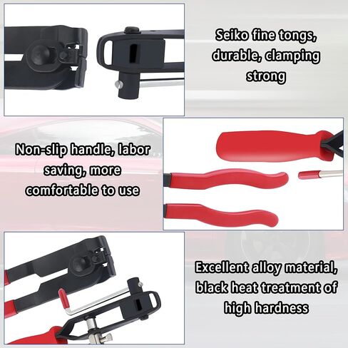 قطعتان من كماشة مشبك التمهيد السيرة الذاتية، أداة ربط وصلة السيرة الذاتية شديدة التحمل كماشة مشبك الأذن مع مقبض مضاد للانزلاق، أدوات السيارات العالمية أداة تمهيد السيرة الذاتية القابلة للتعديل للسيارة UTV ATV in Kuwait