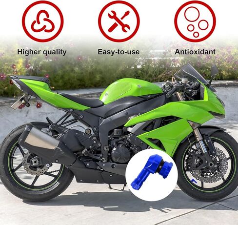 2 PCS Motorcycle Tire Valve Stems, 90 Degree Aluminum 11.3mm/10mm Rim Wheel Tubeless Angle Air Stem with Rubber Seals, Compatible with Most Motorcycles, Bikes, Scooters (Silver) in Kuwait