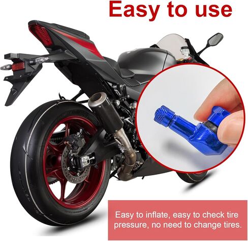 2 PCS Motorcycle Tire Valve Stems, 90 Degree Aluminum 11.3mm/10mm Rim Wheel Tubeless Angle Air Stem with Rubber Seals, Compatible with Most Motorcycles, Bikes, Scooters (Silver) in Kuwait