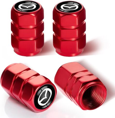 4Pcs Metal Tire Valve Stem Caps,for Mazda CX-5 CX-7 CX-8 M6 MX5 RX7 RX8 A8 CX9 MX6 R3 M2 M5 All Models Wheel Cap,Air Valve Caps Styling Accessories-MZD_Red, MZD_RD in Kuwait