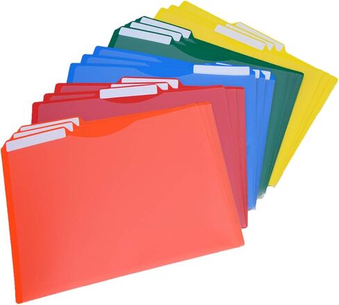 Ultimate Office Heavy-Duty Project Files, 3rd-Cut, Letter Size, Sealed on Two Sides with Clear Front Panel, Holds 100 Sheets, Assorted (Set of 15) in Saudi Arabia