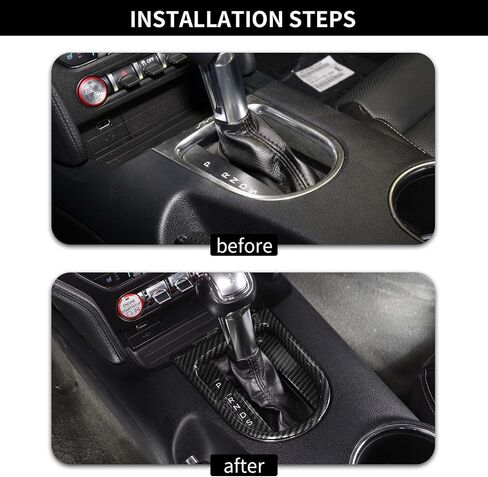 Hoolcar Interior Gear Cover Accessories Compatible with 2015-2022 Ford Mustang, Carbon Fiber in Saudi Arabia
