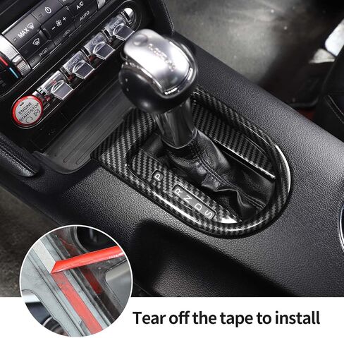 Hoolcar Interior Gear Cover Accessories Compatible with 2015-2022 Ford Mustang, Carbon Fiber in Saudi Arabia