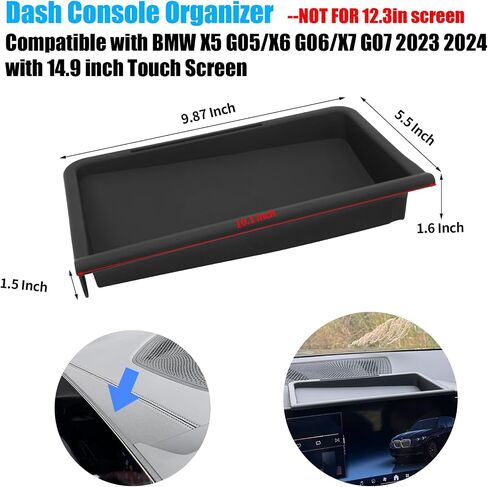 Jaronx Compatible with BMW X5 X6 X7 Center Console Organizer 2023 2024, 14.9 inch Touch Screen Dash Console Organizer for BMW X5 G05/X6 G06/X7 G07 2023-2024, Dash Tray Dashboard Organizer Tray in Saudi Arabia
