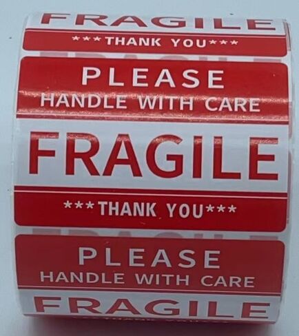 3 x 1 Inch – 1000 Fragile Stickers Roll, Easy Tear, Permanent Adhesive Warning Labels for Shipping Box, Carton, Parcel, Package, Pallet & More (3x1 Fragile Sticker) in Saudi Arabia