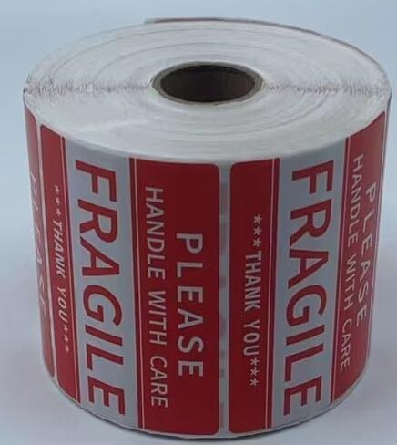 3 x 1 Inch – 1000 Fragile Stickers Roll, Easy Tear, Permanent Adhesive Warning Labels for Shipping Box, Carton, Parcel, Package, Pallet & More (3x1 Fragile Sticker) in Saudi Arabia