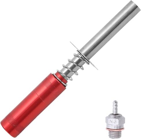 Glow Plug Igniter+N3 Hot Spark Glow Plugs,Igniter Nitro Engine Starter Tools Support AA Batteries for 1/10 Nitro Engine RC Car Buggy Truck Model Plane（Red） in Saudi Arabia