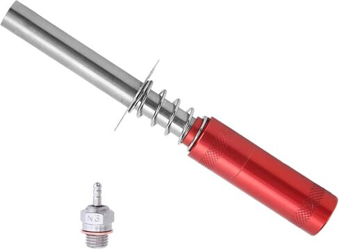 Glow Plug Igniter+N3 Hot Spark Glow Plugs,Igniter Nitro Engine Starter Tools Support AA Batteries for 1/10 Nitro Engine RC Car Buggy Truck Model Plane（Red） in Saudi Arabia